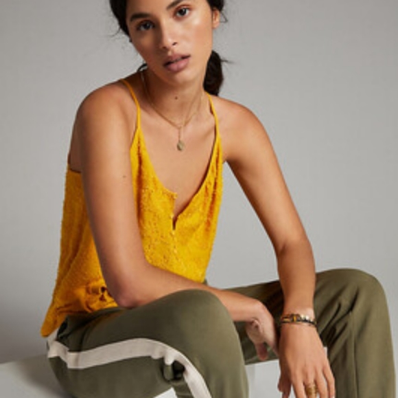 Anthropologie Sunrise Yellow Knit Textured Tank Size Medium - Picture 2 of 8